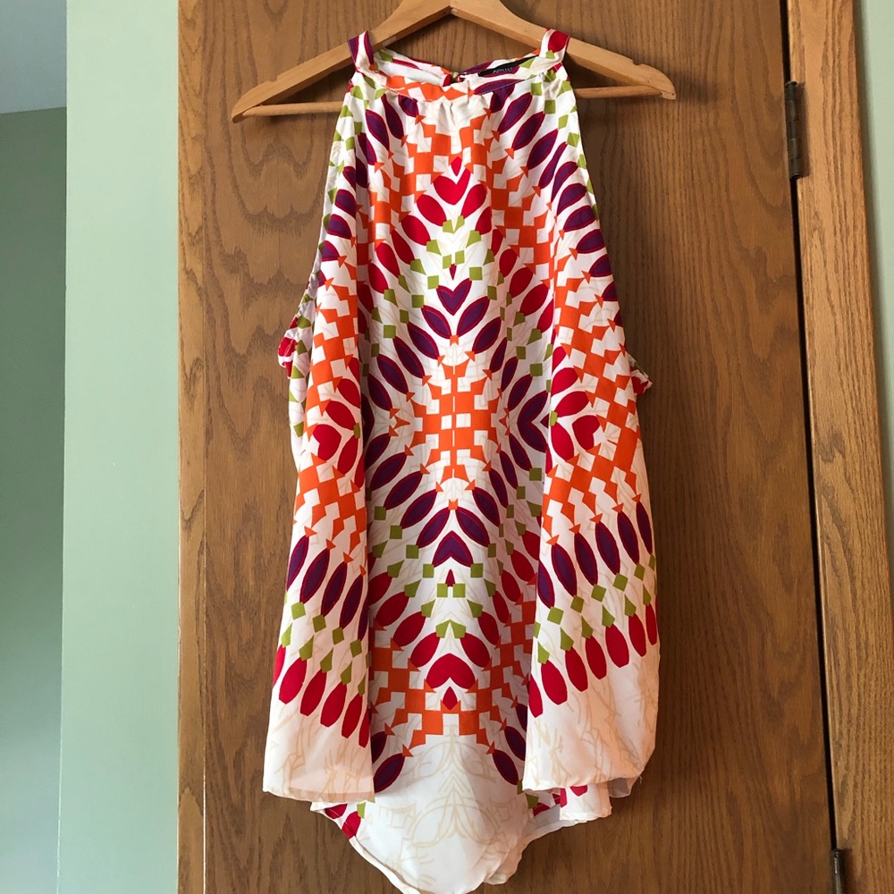 Ashley Stewart Multicolor Geometric Blouse